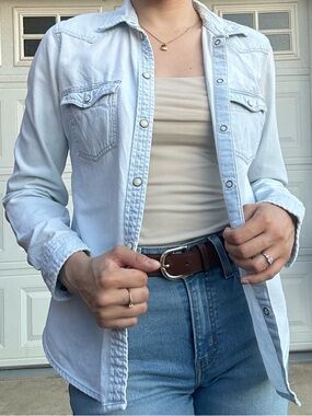 Light Blue Slim-Fit Denim Shirt